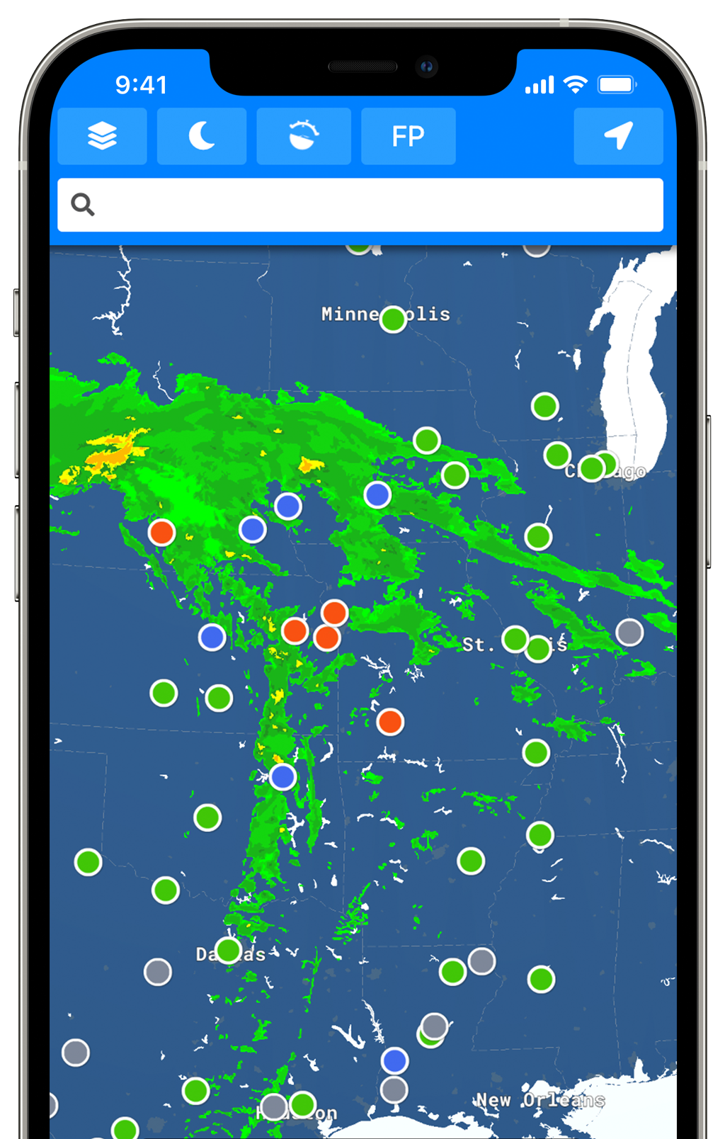 Weather radar preview images.