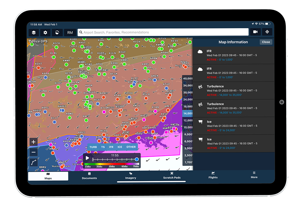 Weather radar preview images.