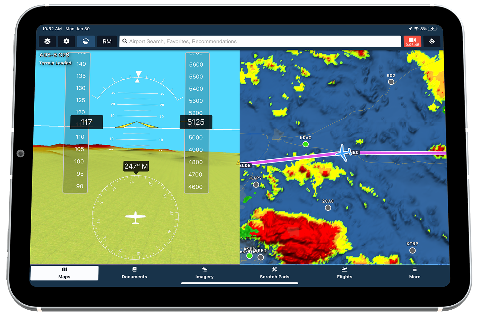 Synthetic Vision and Terrain Preview.