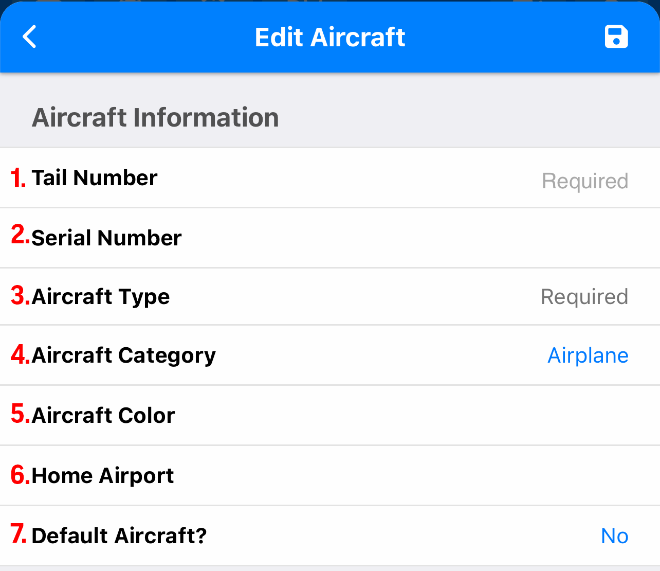 image of aircraft information panel